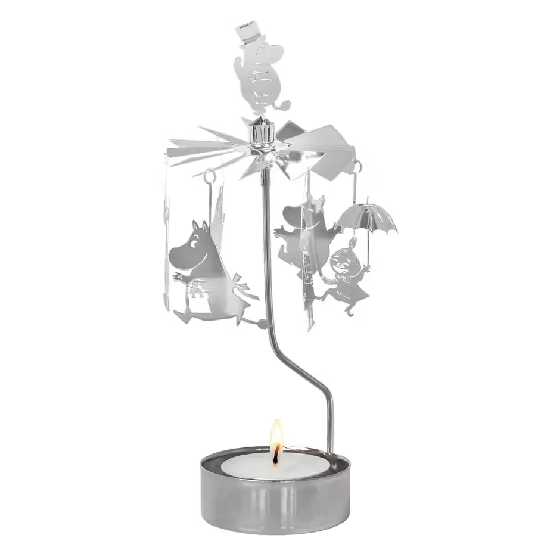 Rotary Candle Holder Moomin Family Silver