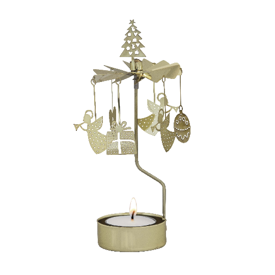 Rotary Candle Holder Christmas Deco Gold