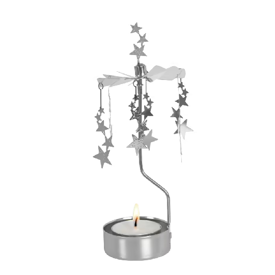 Rotary Candle Holder Night Sky Silver